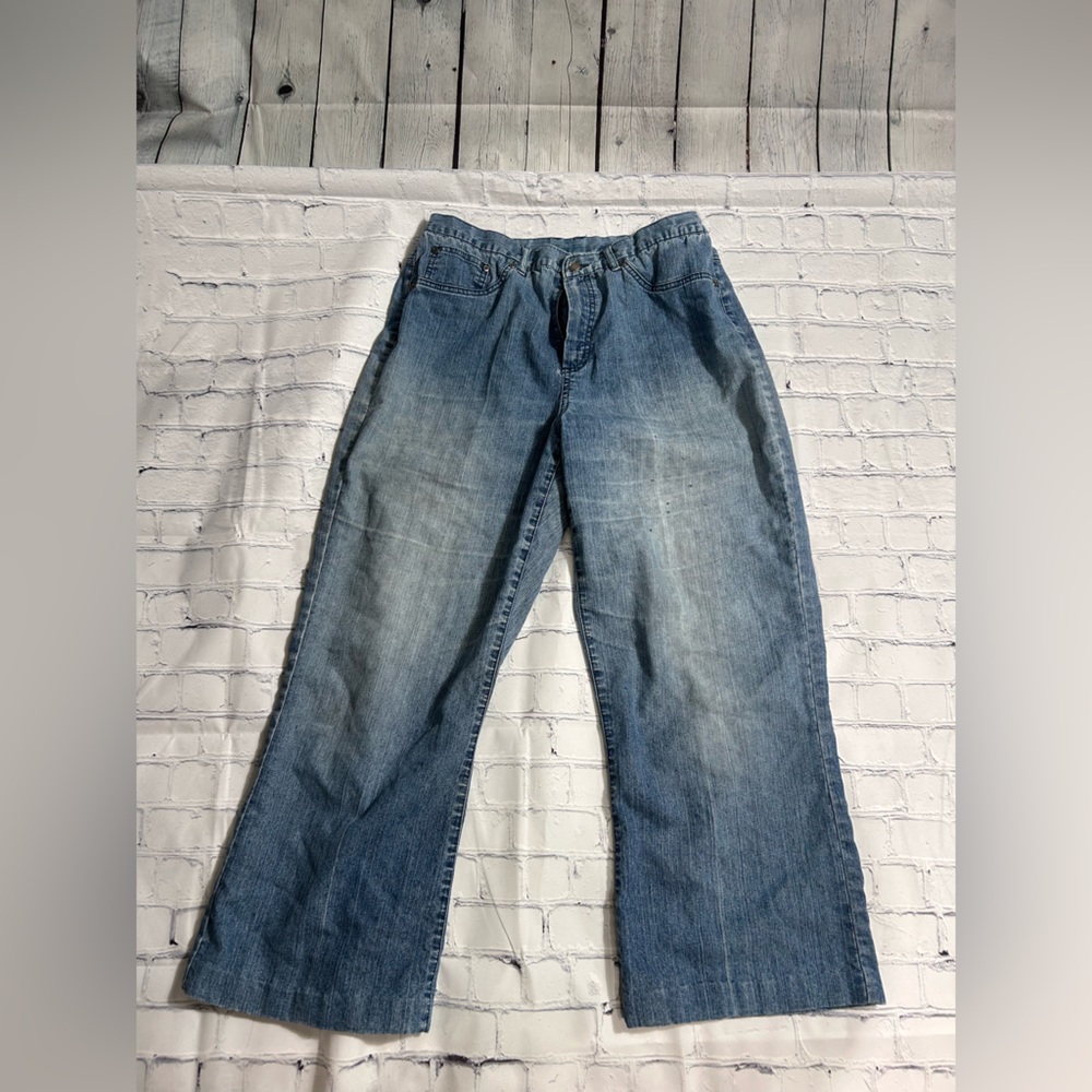 Alfred Dunner Distressed Denim Lightweight Jeans Size 12